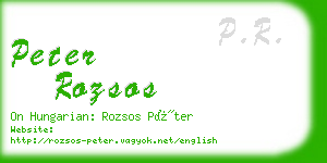 peter rozsos business card